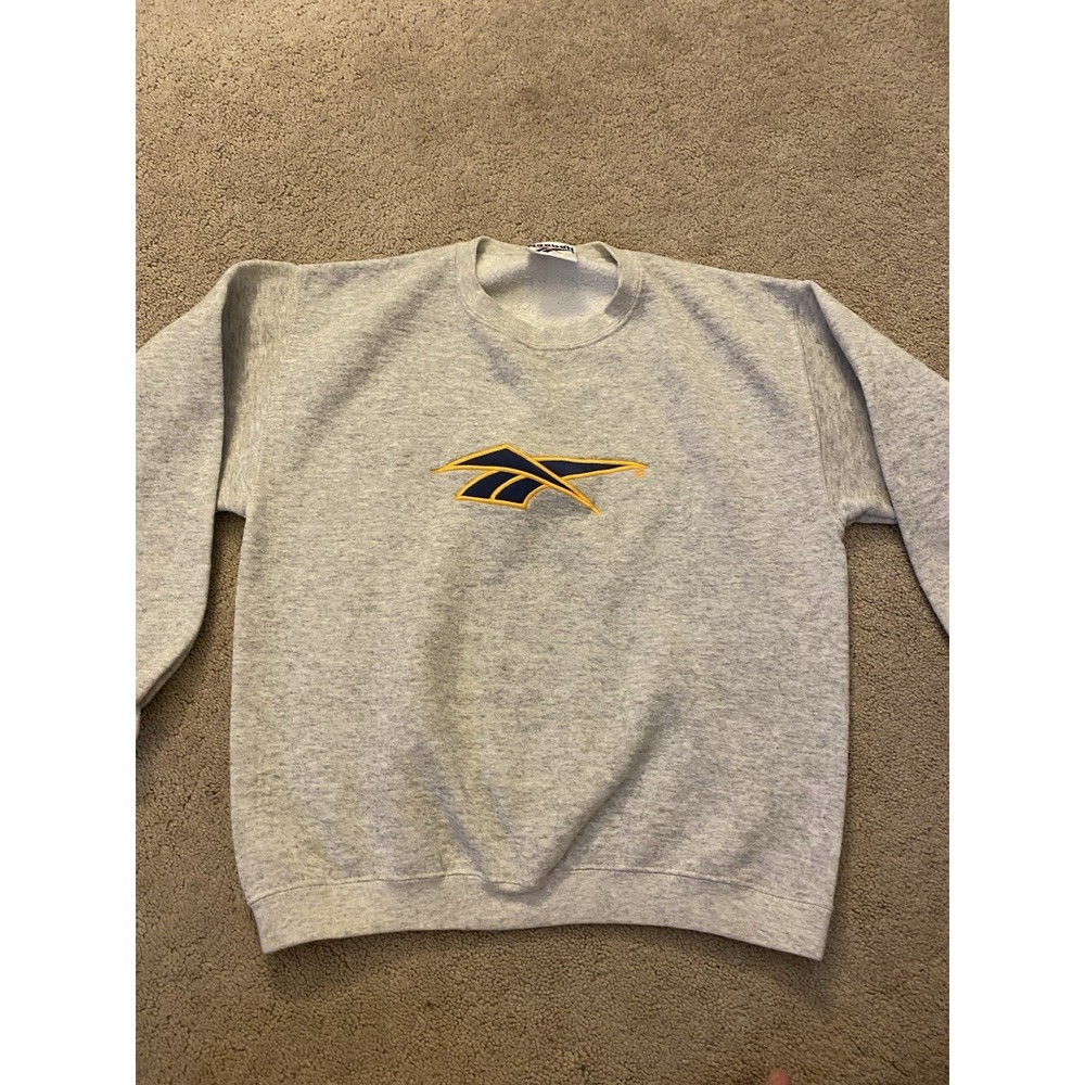 Vintage 90s Reebok Crew Neck Sweatshirt Youth  M 16 Gray Pullover USA